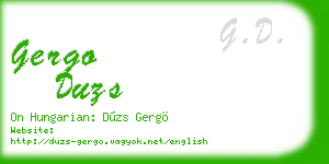 gergo duzs business card