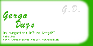 gergo duzs business card